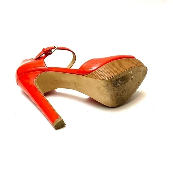 SAKS FIFTH AVE | Orange patent leather platforms - Picture 8 of 8